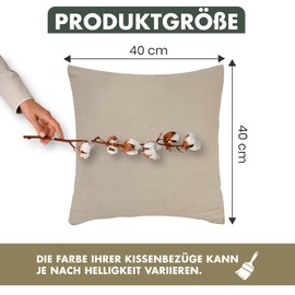 Terra Beds Cushion Cover 40 x 40 cm (Set of 2), 100% Cotton Jersey, 160 g/m², Oeko-Tex Certified, Pillowcase for Cushions 40 x 40 cm with Zip, Stretchy Soft, Breathable - (Beige)