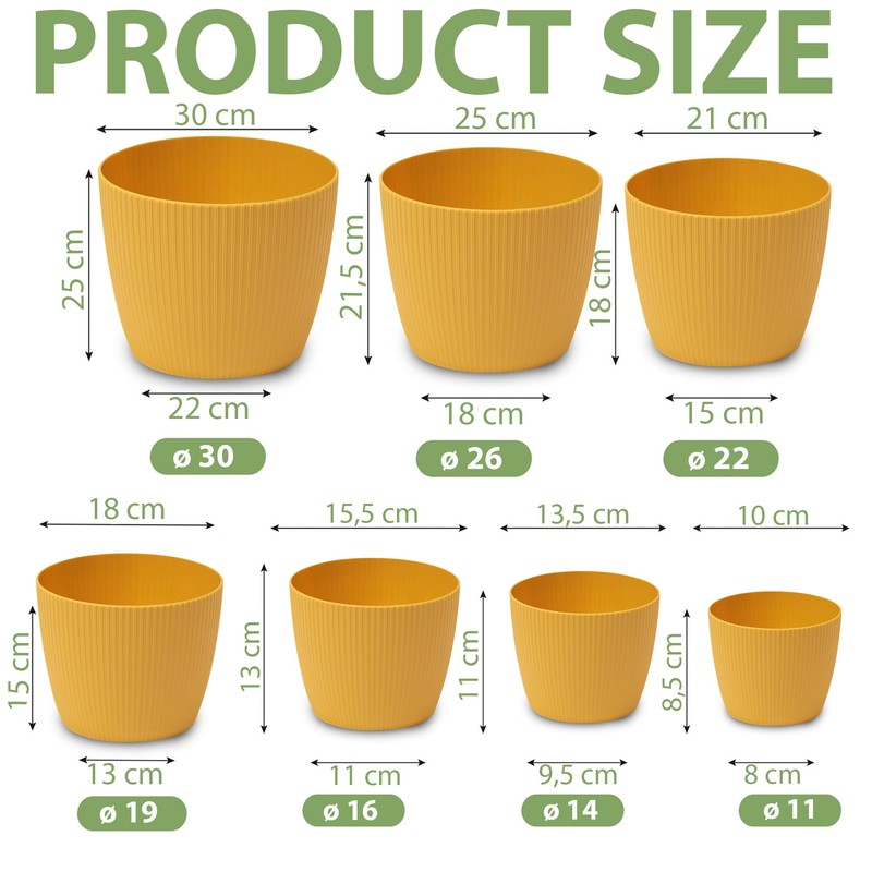 PECZEKO Matte Flower Pot, Plastic Planter, Decorative Pot for Large