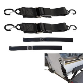 2 Pack Boat Straps for Trailer, Adjustable Heavy Duty Boat Tie Down Straps to Trailer, 2 Inch x 47Inch Retractable with Soft Loops & Safety Buckle Hook, Tie Down Straps for Boating, Marine, Jet Ski