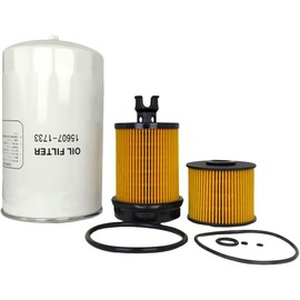 XYZIL Fuel Filter Oil Filter Kit 23304-78090 23304-EV360 15607-1733 Compatible with Hino M4 M5 2022-2024 155 2017-2019 195 2013-2020 165 Fuel Water Separator S1560-72051 23304-78091 23304-EV011