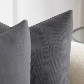 Mandioo Pack of 2 Chenille Throw Pillow Covers Elegant Design Soft and Luxurious Decorative Cushion Covers Pillowcase Couch Sofa Bedroom Living Room Decor 12x20 Inch 50x30cm Mocha Brown