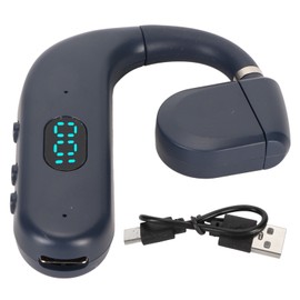 Bluetooth Headset BT 5.3 Noise Cancelling HD Calls Long Battery Life Single Ear Earpiece for Business Sports Game Blue