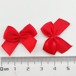 Chenkou Craft - 60 lazos de satén para manualidades, color rojo, Navidad, diciembre
