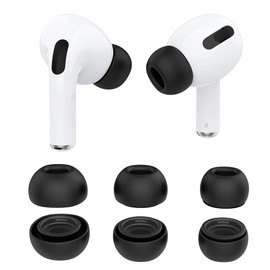 Ohrstöpsel für Airpods Pro, 3 Paar Silikon-Ohrpolster Ersatz rutschfeste Eartips-Abdeckung Kompatibel mit Airpods Pro 2019 (Fit in Charging Case) - Schwarz-Groß