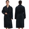 Fullove Mens Fleece Bathrobe with Shawl Collar,Soft Warm Knee Length