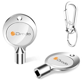 Drado 2 Pack 5mm Radiator Bleed Keys Solid Radiator Valve Clock Key Square Opening Keys Radiator Air Bleed Key Radiator Valve Vent Key for Screw Air Valve Faucet with Keyring