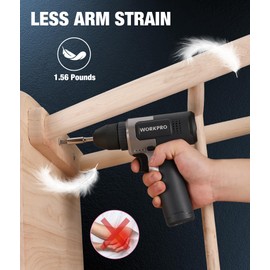 WORKPRO 8V Cordless Drill Set, 2Ah Electric Power Drill with 3/8'' Keyless Chuck, 15pcs Bits, Type-C Charging, Built-in LED and Variable Speed for Drilling and Screwing