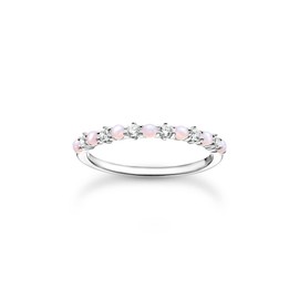 THOMAS SABO Ladies Ring Pink and White Stones 925 Sterling Silver TR2343-166-7, Sterling Silver, Cubic Zirconia