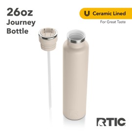 RTIC 26oz Journey Bottle Metal Stainless Steel Vacuum Insulated, BPA Free, Reusable, for Water, Hot and Cold Drinks, Travel, Sports, Camping, Beach