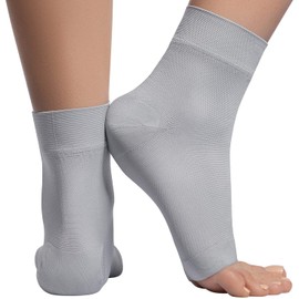 KEMFORD Ankle Compression Sleeve - 20-30mmhg Open Toe Compression Socks for Swelling, Plantar Fasciitis, Sprain, Neuropathy - Brace for Women and Men