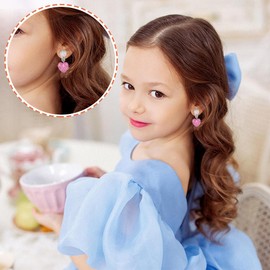 12 Pairs of Clip Earrings Kids Girls Ear Clips Girls Clip Earrings Girls Ear Clips Children Magnetic Earrings Girls Unicorn Rainbow Earring Set