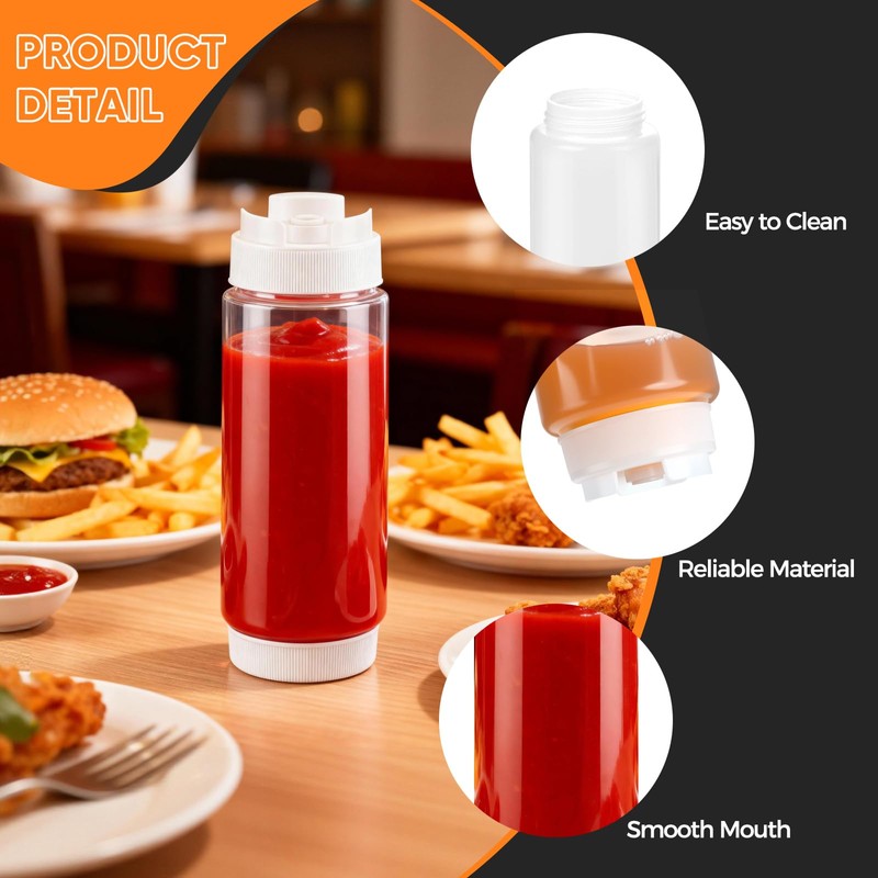 Otiamo 12 Pack 32 oz Condiment Squeeze Bottles for Restaurant