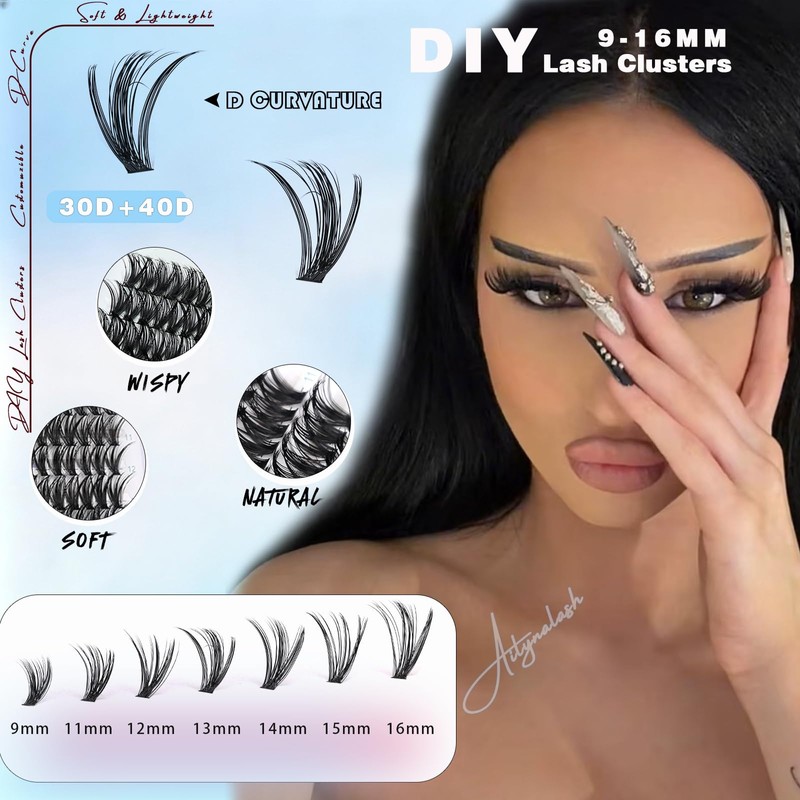 Natural Lash Clusters Kit 30D 40D D Curl Lash Clusters