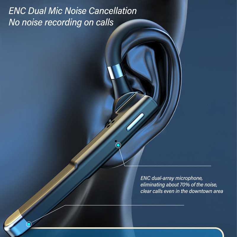 Wireless Bluetooth Earpiece Waterproof Lightweight Single Ear BT 5.1 Wireless