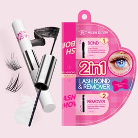 Mlen Diary Lash Bond and Seal, 2 in 1 Gentle Eyelash Bond and Seal Waterproof & Long-Lasting, 5s Fast Removal Eyelashes Remover with No Residue