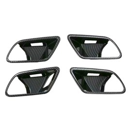 Riloer Car Accessories Carbon Fibre Chrome Interior Door Handle Shell Trim for Mer-cedes-B-enz A-Class W177 2019-2021, CLA Class C118 2020+
