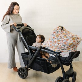 Konssy Baby Car Seat Covers- Multi-use Carseat Canopy for Babies, Stretchy Infant Carseat Cover Boy, Shower Gifts for Unisex Boys and Girls