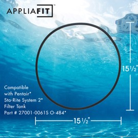 AppliaFit Cord Ring Compatible with Pentair 27001-0061S for Select Sta-Rite PLM and PLD Series Pool and Spa Filter Tanks - O-Rings (2-PACK)