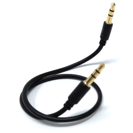 DRUT 30cm short 3.5mm Stereo Audio Jack Plug to Plug, Male to Male AUX, Slim Flexible Lead Cable 1ft Black
