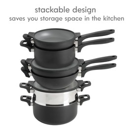Kenmore Wyatt Aluminum Stackable All in One Multi-Function Cookware Set (Grill, Fry, Steam, Saute)