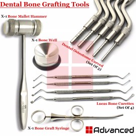 Medentra Dental Sinus Lift Implant Surgery Kit Offset Osteotome Bone Graft Syringe Mallet