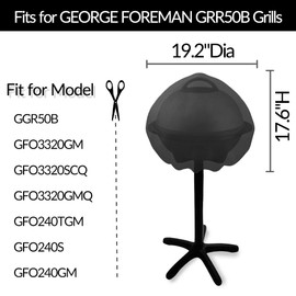 SHINESTAR Grill Cover for Indoor/Outdoor George Foreman GGR50B, Techwood 15-Serving Grill, Cuisinart CEG-115, CCG190RB, Homewell Electric BBQ, Waterproof & Heavy Duty, 19.2" Dia x 17.6" H