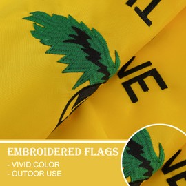 Bradford Dont Tread on Me Flag 5x8 ft Outdoor Made in USA, Embroidered Gadsden Flag Heavy Duty Rattlesnake Flags Banner with 3 Brass Grommets