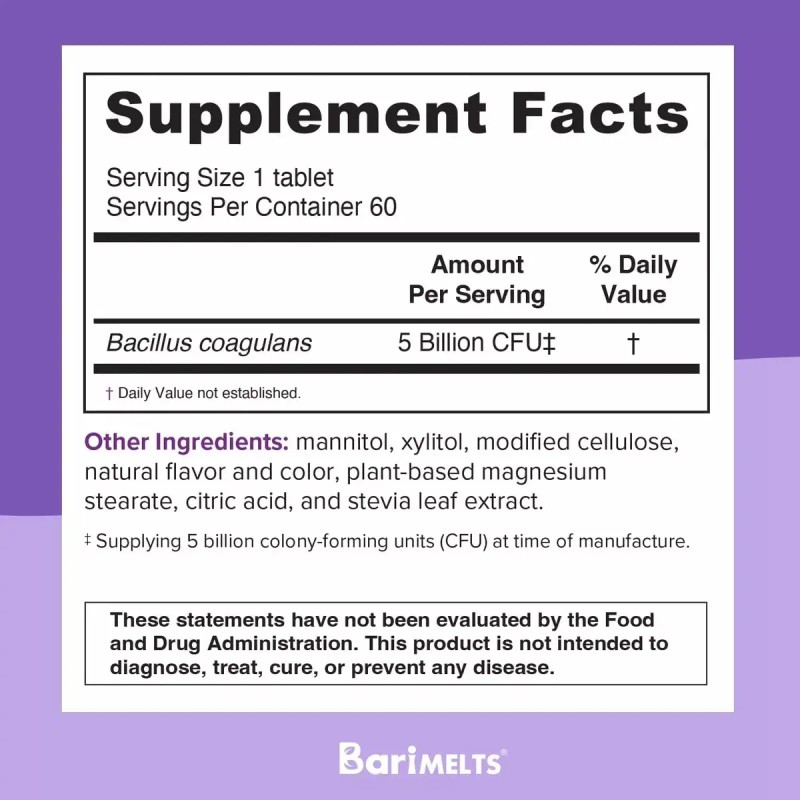 Barimelts Probiotic Probióticos Bariatricos Cereza Tabs Sabor