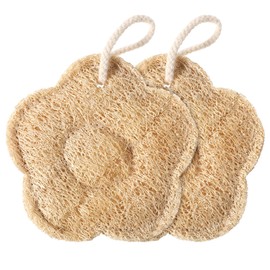 QFGasre 2PCS Travel Loofah Exfoliating Body Scrubber Made with Natural Egyptian Shower Loofah Sponge Shower Exfoliator for Women and Men