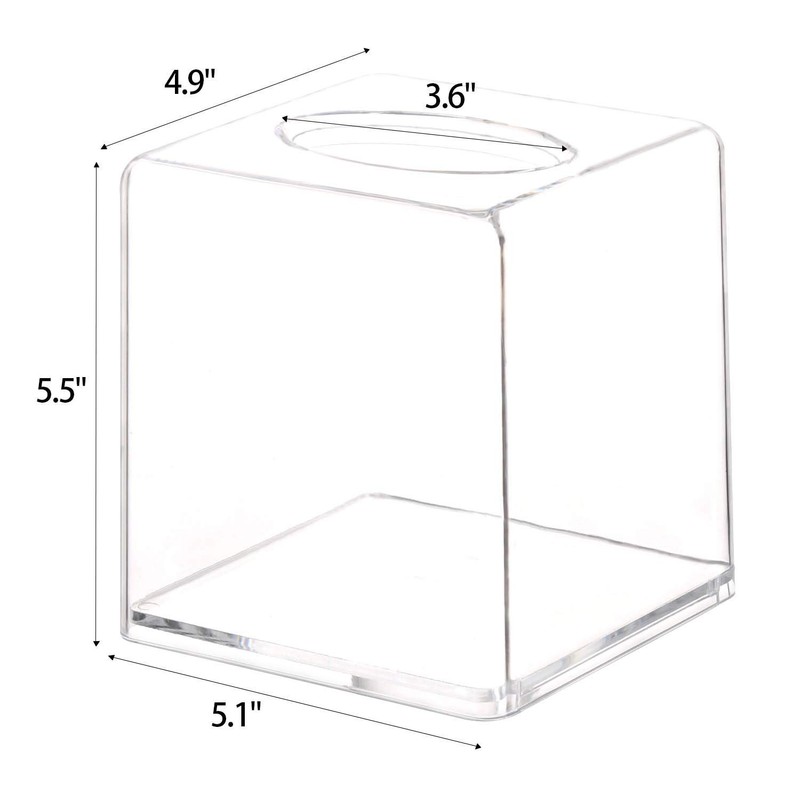 Acrylic Tissue Dispenser Box Cover Holder Clear Square Napkin Organizer