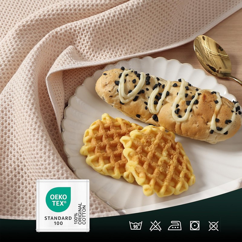 Moosfor 100% Cotton Tea Towels, Highly Absorbent Soft Dish Cloths,
