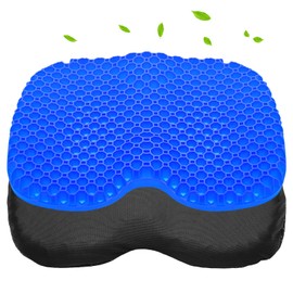 Bilbear Kayak Gel Seat Cushion Anti Slip Kayak Seat Pad Cushion Breathable Gel Seat Cushion for Long Sitting in Inflatable Kayaks,Canoe,Boat,Fishing Relief Tailbone Pressure (Blue-S)