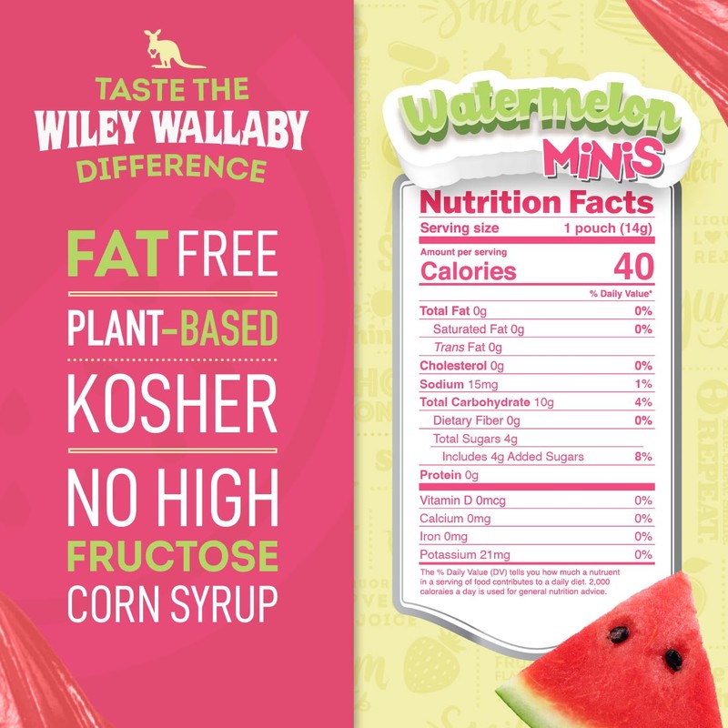 Wiley Wallaby Mini Licorice Bites 0.5 Ounce Classic Gourmet Soft