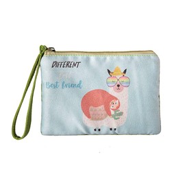 Rantanto Small Cute Cash Coin Purse, Canvas Change Purse, Kawaii Coin Pouch With Handle Christmas Gift For Women Teenager Girls (BG0018-1 Sloth And Llama Best Friends)