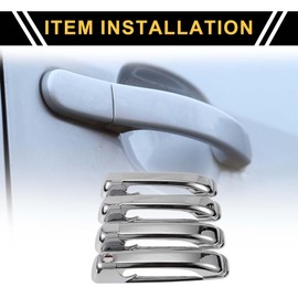 REPAIROCK 1 Set Exterior Decoration Protector for Dodge for Ram 1500 2009-2018 Car Door Handle Protector ABS Silver Tone
