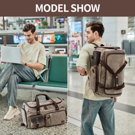 SHENHU Travel Duffle Bag Weekender Bag with Shoe Compartment Overnight Bag for Men Travel Bag Carry On Lugguage Light Green