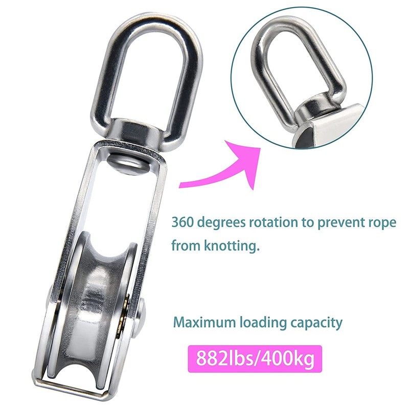 Double Pulley, 2 Pieces, Double Pulley, Stainless Steel M25, Double