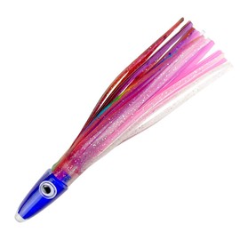 OCEAN CAT 5.5 Inches Weighted Squid Soft Plastic Trolling Lures Fishing Tackle Hoochie Octopus Skirts Bait for Offshore Big Game Saltwater Fishing (Pink, 10 Pcs)