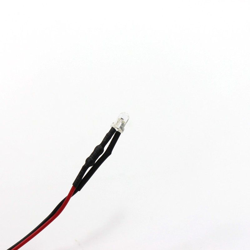 Evemodel L123WM 20pcs Pre Wired 3mm WARM White Led Lamp