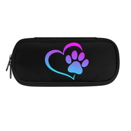 HELLHERO Dog Paw Print Pencil Case Large Capacity Pencil Bag Pencil Pouch Pen Cases Storage Pouch for Girls Boys School College Students Teen Adults Office Organizer Gifts