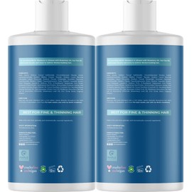 Volumizing Biotin Shampoo for Thinning Hair - Thin Hair Shampoo with Rosemary Keratin and Essential Oils for Hair Care - Vegan Sulfate Free Shampoo for Damaged Dry Hair Paraben and Cruelty Free 2 Pack