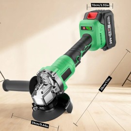 Brushless 20V Cordless Angle Grinder 8100rpm Industrial DIY Power Tool Battery Operated with Grinding Wheelvoltage: 20 V, Disc Diameter: 5 in, power: 850W, color: Green