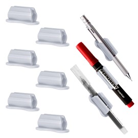 Adhesive Pen Holder for Desk Organizer,Pencil Holder Suitable for Office Desk Accessories,Flexible Pencil Holder for Walls Clipboards,School Office Supplies Stylus Pen Holder Organizer (6 Gray)