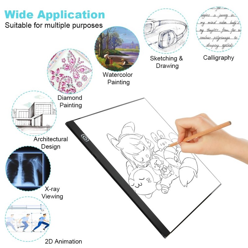 AUAUY A4 LED Light Pad for Diamond Painting Kit, 3