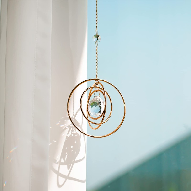 H&D HYALINE & DORA Crystal Galaxy Suncatcher, Hanging Rainbow Suncatcher