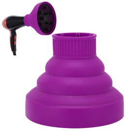 Silicone Hair Dryer Diffuser Collapsible 6 Colors Available Portable Hair Salon Tools for Home and Travel (Purple)