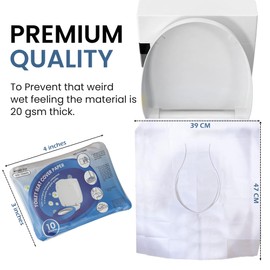 WIPEOUTX Toilet Seat Cover(60 Pack) – XL 18x15 Inch Paper Material – Toilet Seat Covers Disposable Flushable for Kids and Adults – 100% Biodegradeable - Public Restrooms, Camping and Airplanes