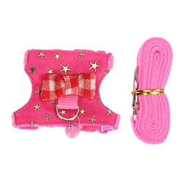 Hamster Harness, Adjustable Walking Vest Set Lead Leash Walking Harness Vest Leash Set for Syrian Hamster Squirrels Gerbils Golden Bears Ferret(S)