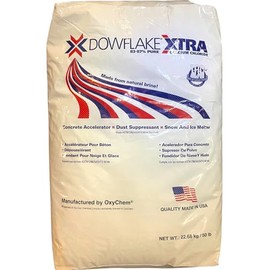 CHEMSTREAM DowFlake Xtra | Calcium Chloride Flake Ice Melt | 83-87% Pure | Safe for Driveways, Sidewalks and Concrete | Dust Suppressant | Concrete Accelerator | 50 Pound Bag