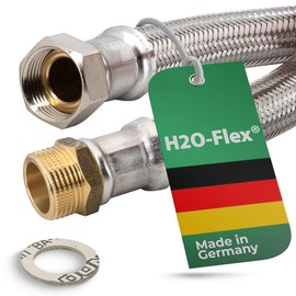 Flexible hose 1 inch nut x 1 inch male thread, highly flexible reinforced hose DN25 with drinking water approval